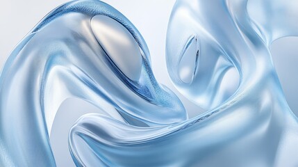 Obraz premium Abstract Background Of Transparent Shiny Blue Gel With Clear Glass Texture On A White Background