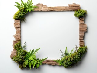 White background texture outer frame is old brick pattern has green moss.