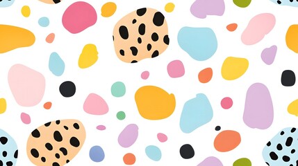 A seamless pattern of abstract leopard spots in pastel shades, giving a modern twist to animal prints