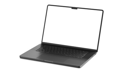 Mockup laptop on transparent background. Side view with empty blank screens for web design and UX/UI.