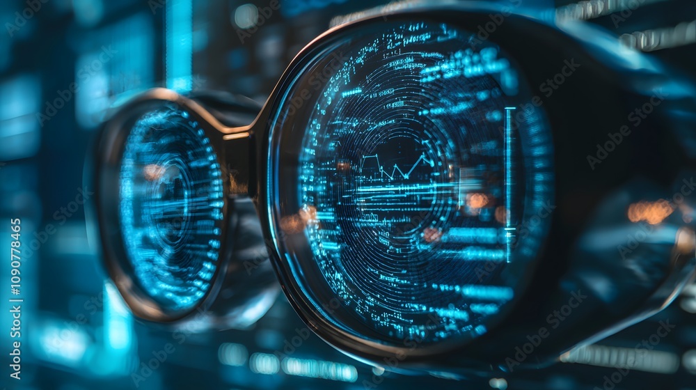 Aufkleber Innovative technology insight virtual environment digital display futuristic setting close-up data visualization