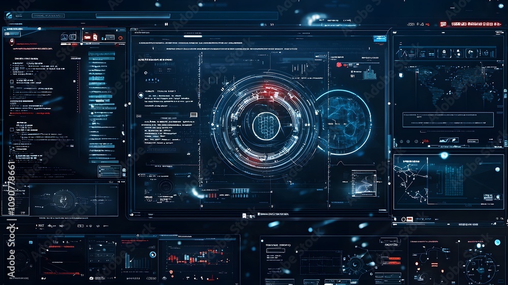 Poster Data analysis dashboard displaying ai insights in a high-tech environment digital interface futuristic perspective technology