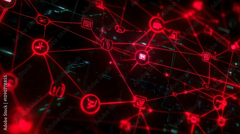 Poster Data visualization action digital network infographic cyber environment abstract viewpoint technology concept