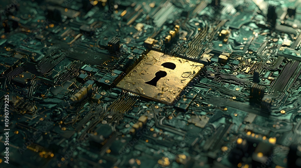 Poster securing data digital landscape graphic design futuristic environment close-up view cybersecurity co