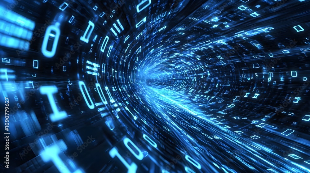 Aufkleber Exploring data streams virtual realm digital art cyber environment abstract perspective information flow concept