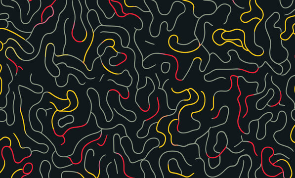 Abstract dynamic lines on dark background for modern design