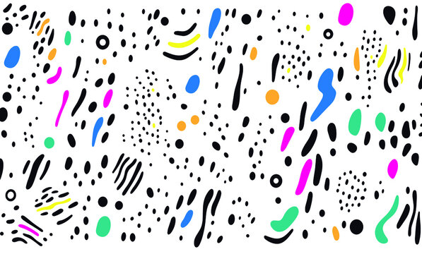 Abstract Dot and Shape Pattern with Vibrant Colors