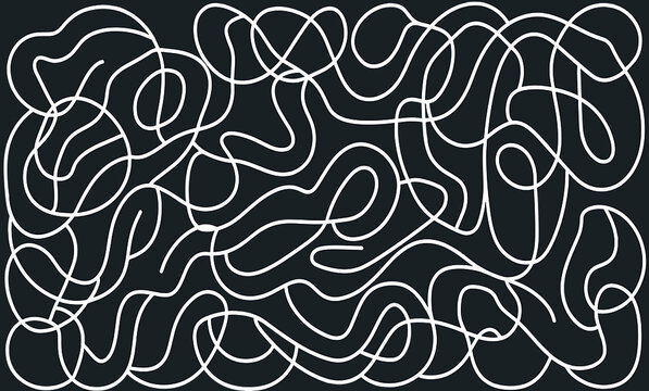 Abstract line art illustration with fluid white patterns