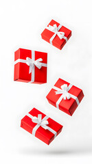Obraz premium 3d Gift boxes floating in mid-air, isolated on white background