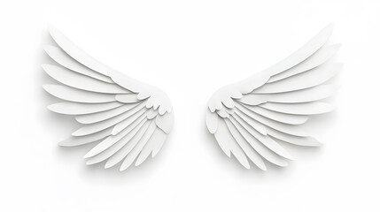 Fototapeta premium 3d White Angel wings isolated on white background