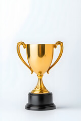 Fototapeta premium Shiny golden Winner trophy cup isolated on white background