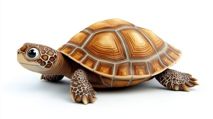 Obraz premium 3D Render of Adorable Cartoon Turtle