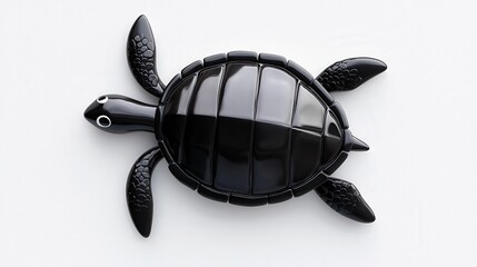 3D Render of Sleek Black Turtle Silhouette