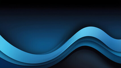 Obraz premium abstract gradient wallpaper with black and blue colors smoothly blends shades of blue and black in a horizontal direction.