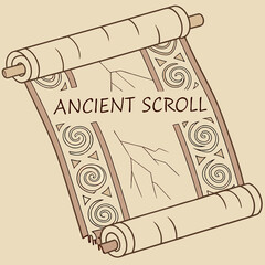 Fototapeta premium An illustrated scroll featuring intricate tribal patterns, showcasing cultural artistry and design.