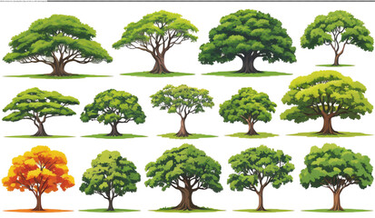 Realistic Icon of Tree in green natural icon concept