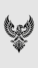 Obraz premium Intricate Tribal Tattoo Design of a Stylized Eagle Generative AI