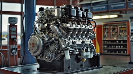 Powerful engine on the table