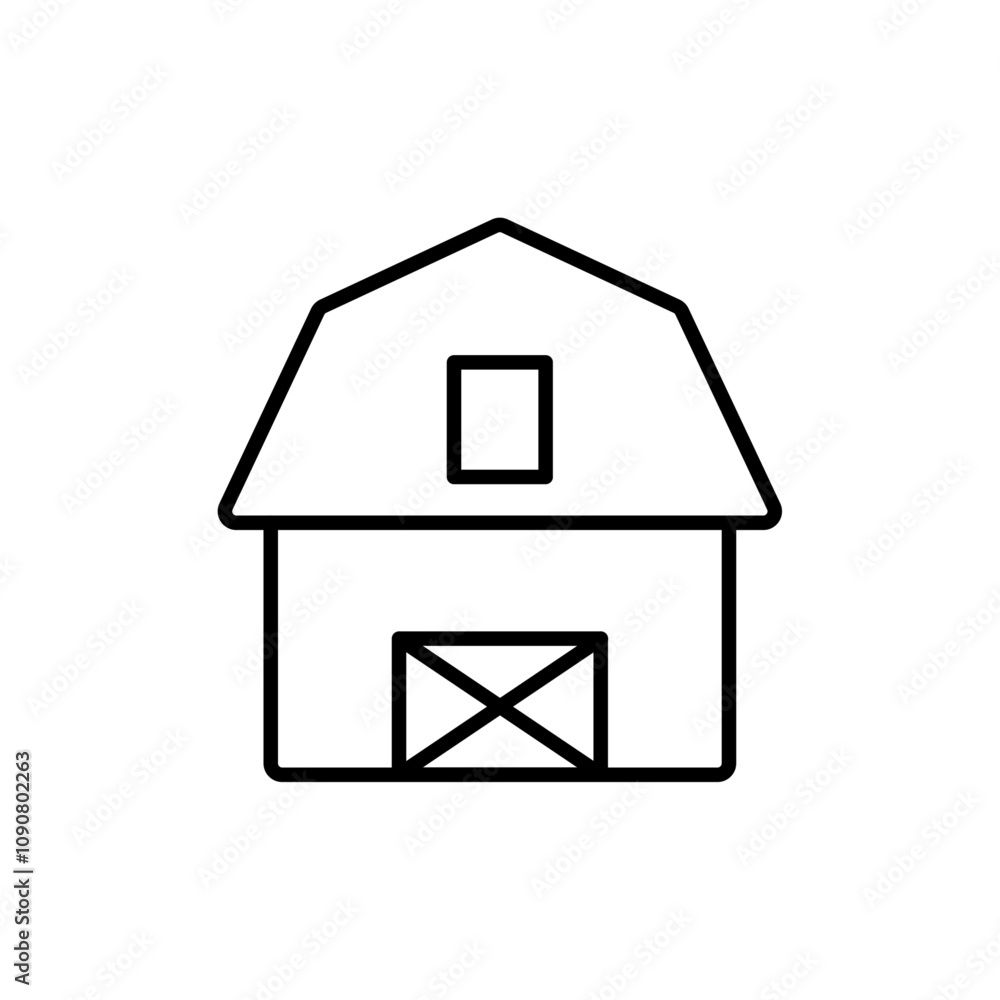 Poster barn icon web design in vector
