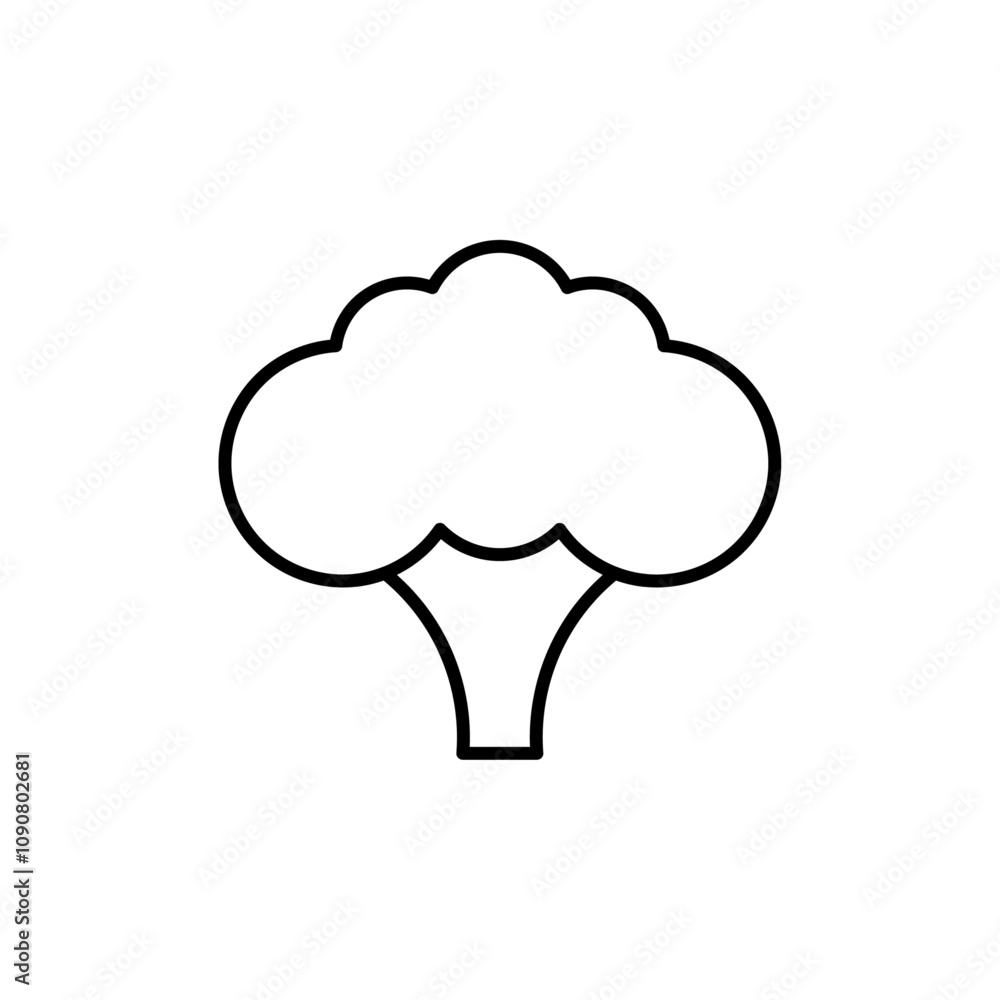 Poster broccoli icon web design in vector