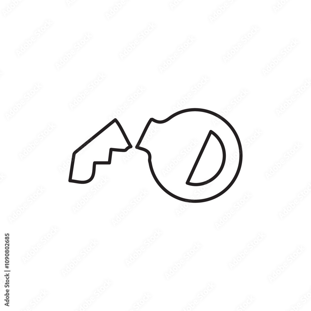 Poster Broken key icon web design in vector
