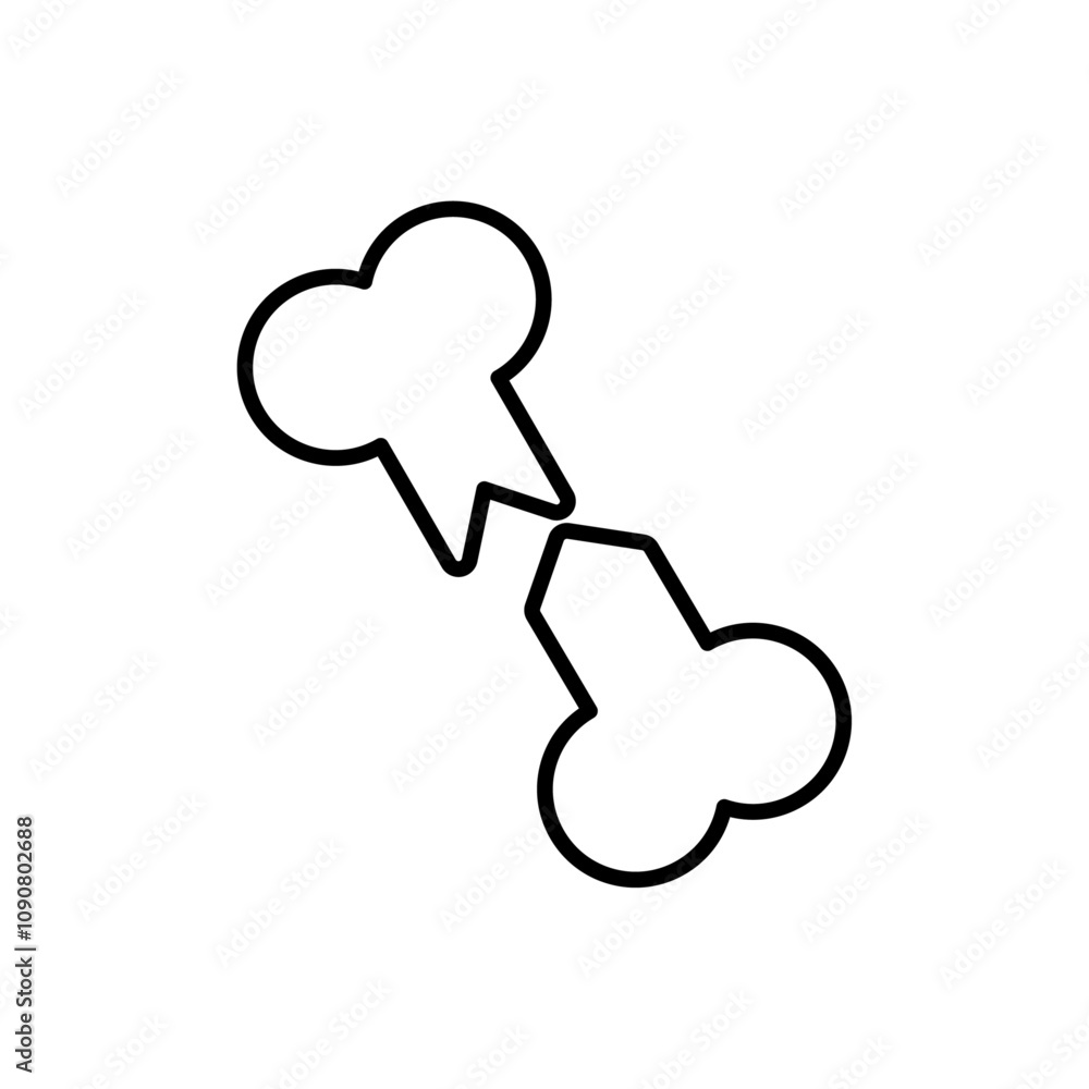 Aufkleber Broken bone icon web design in vector