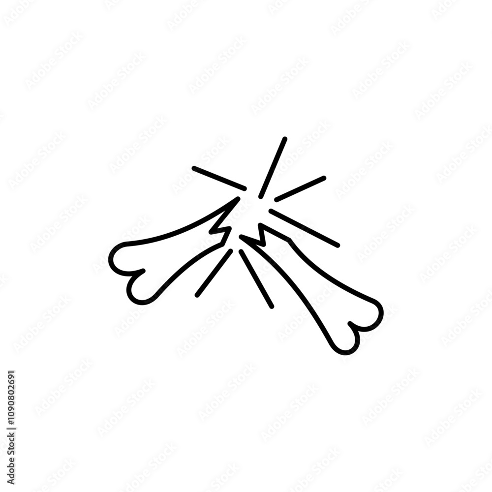 Aufkleber Broken bone icon web design in vector