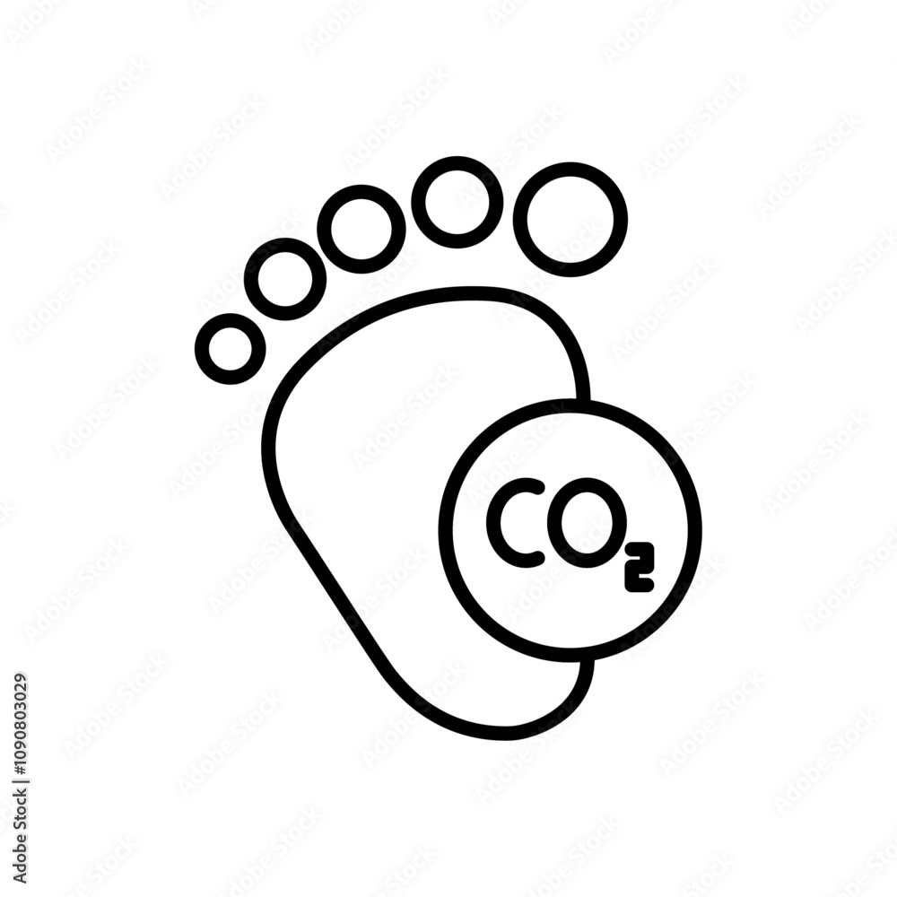 Poster carbon footprint icon web design in vector