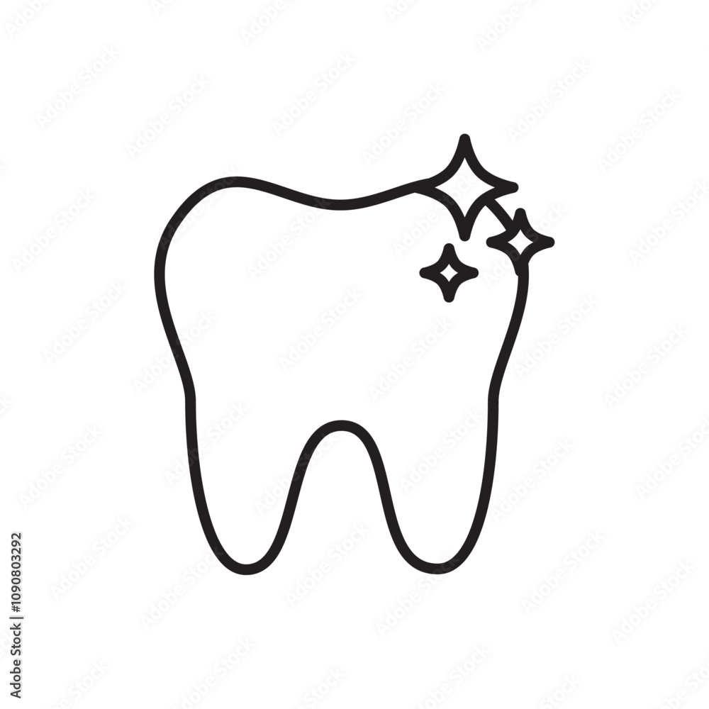 Aufkleber clean tooth icon web design in vector