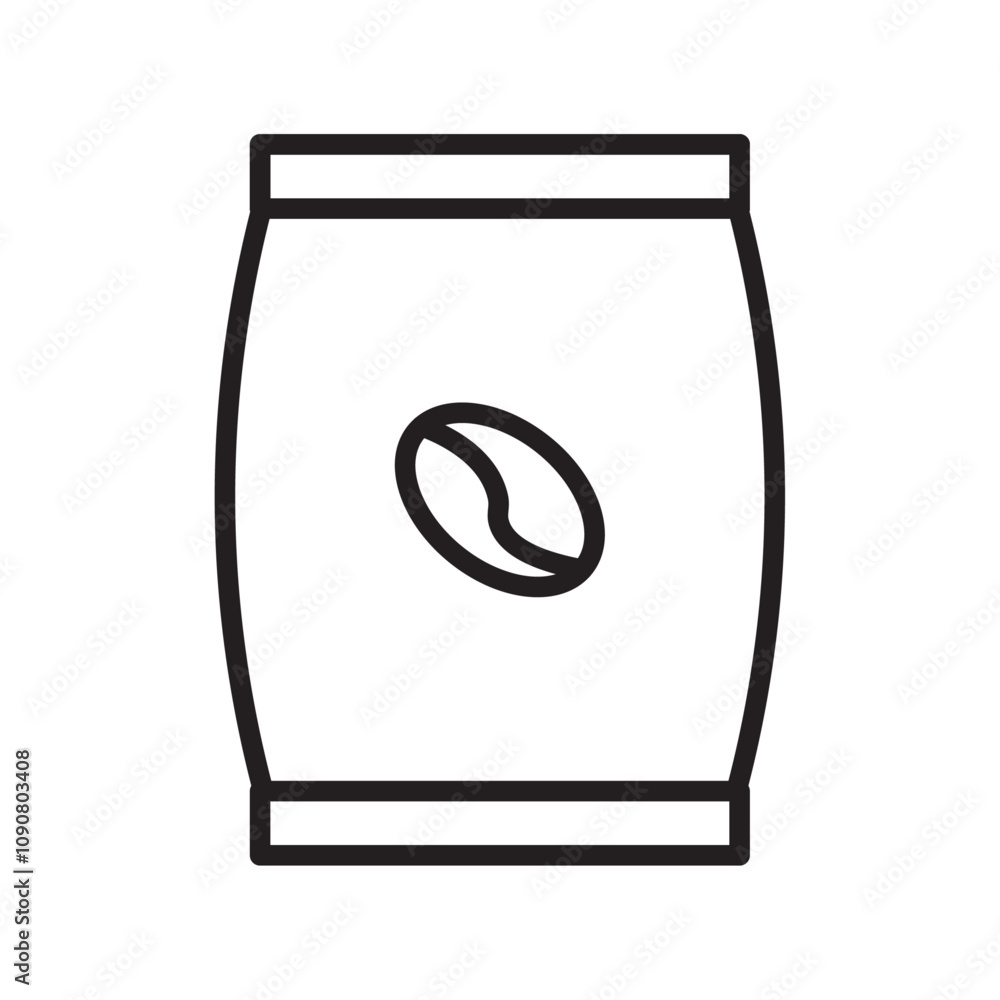 Poster coffee paper bag icon web design in vector