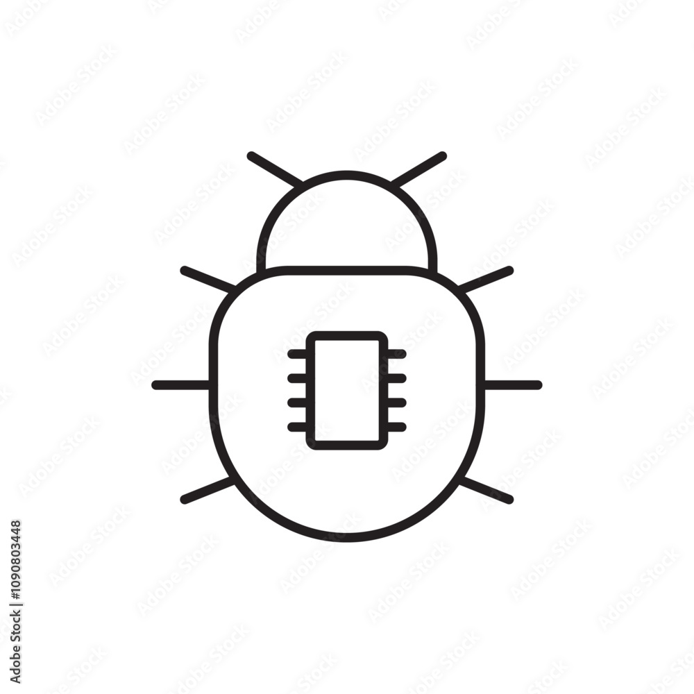 Poster Computer bug icon web design in vector