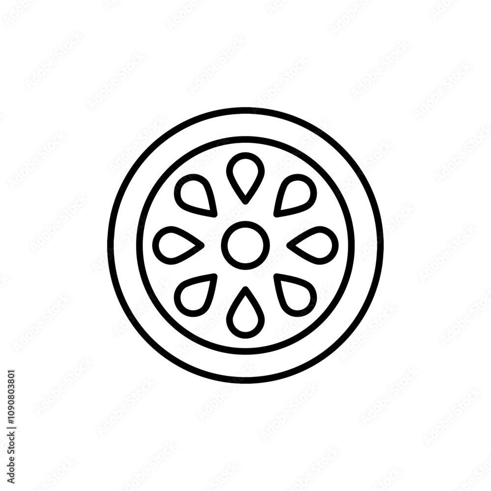 Poster Cucumber slice icon web design in vector