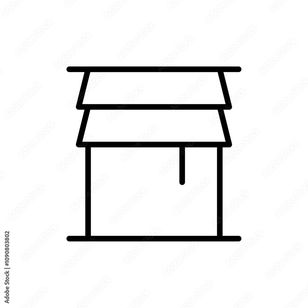 Poster Curtains icon web design in vector