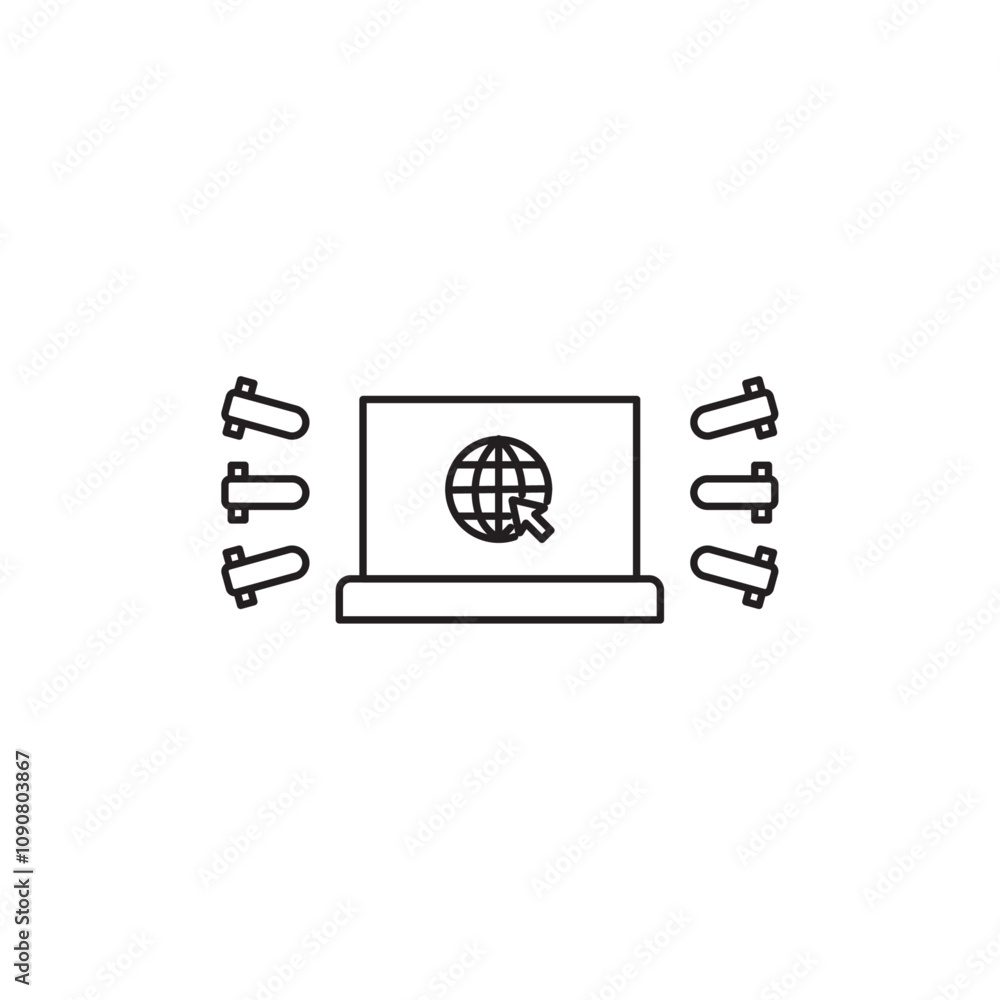 Poster ddos icon web design in vector