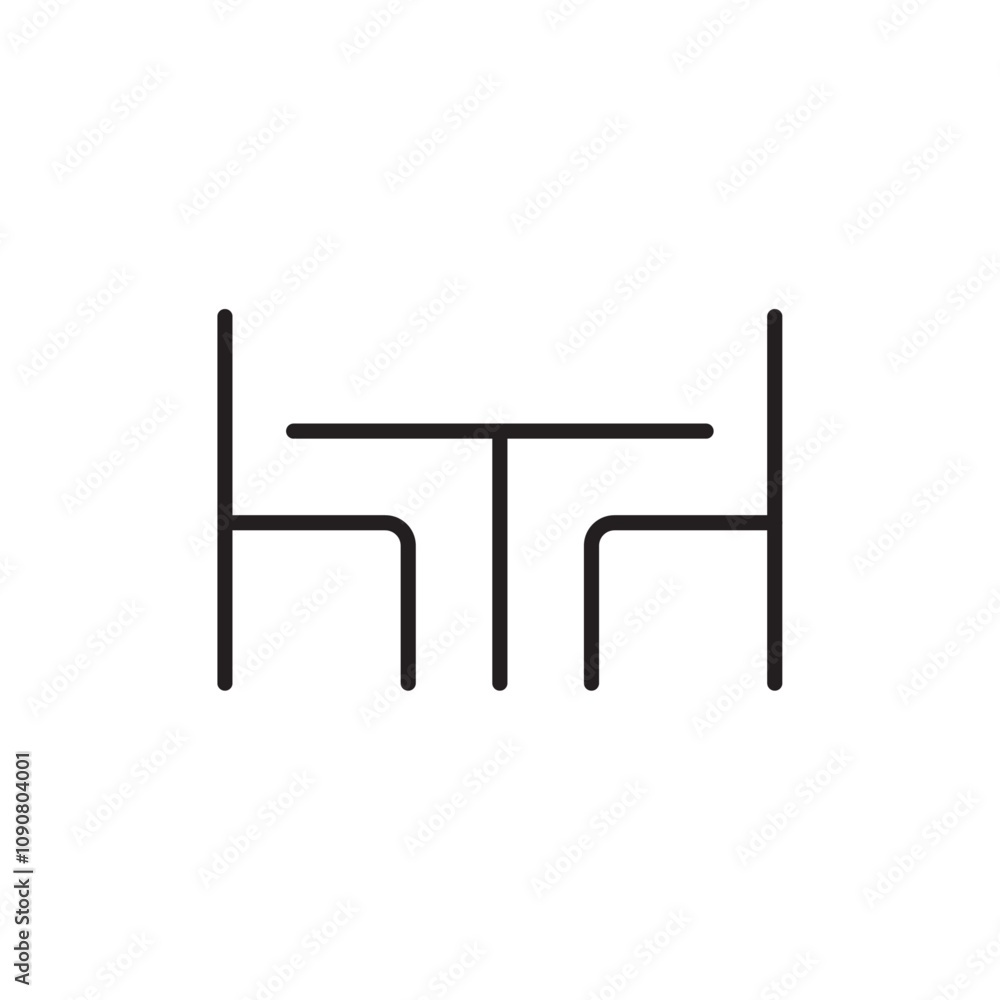 Aufkleber Dinner table icon web design in vector
