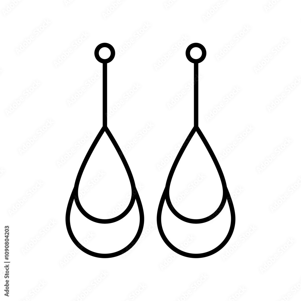 Poster earrings icon web design in vector