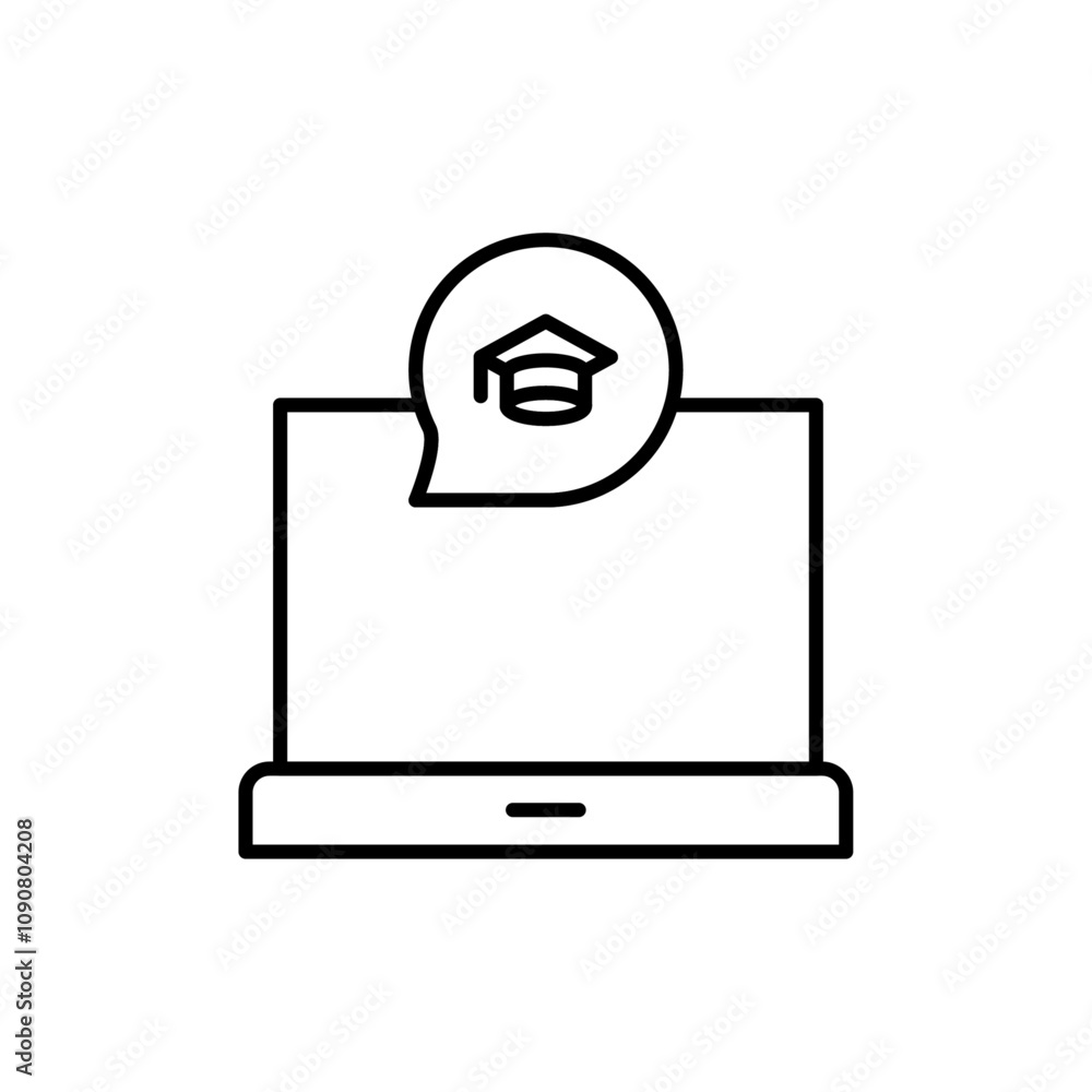 Aufkleber E learning icon web design in vector