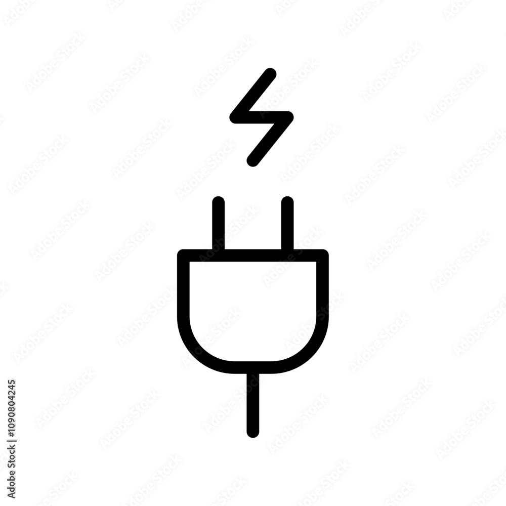 Poster electric plug icon web design in vector