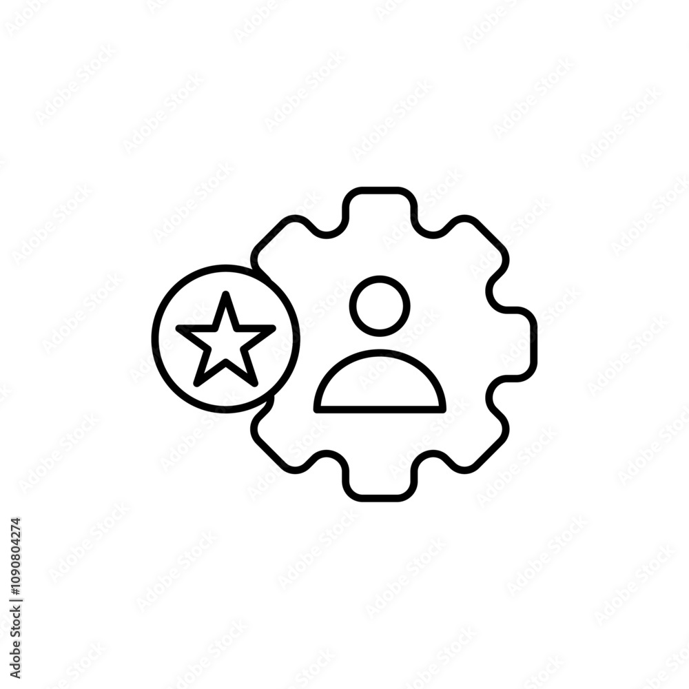 Poster Employee skills icon web design in vector