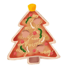 Christmas tree pizza cookies