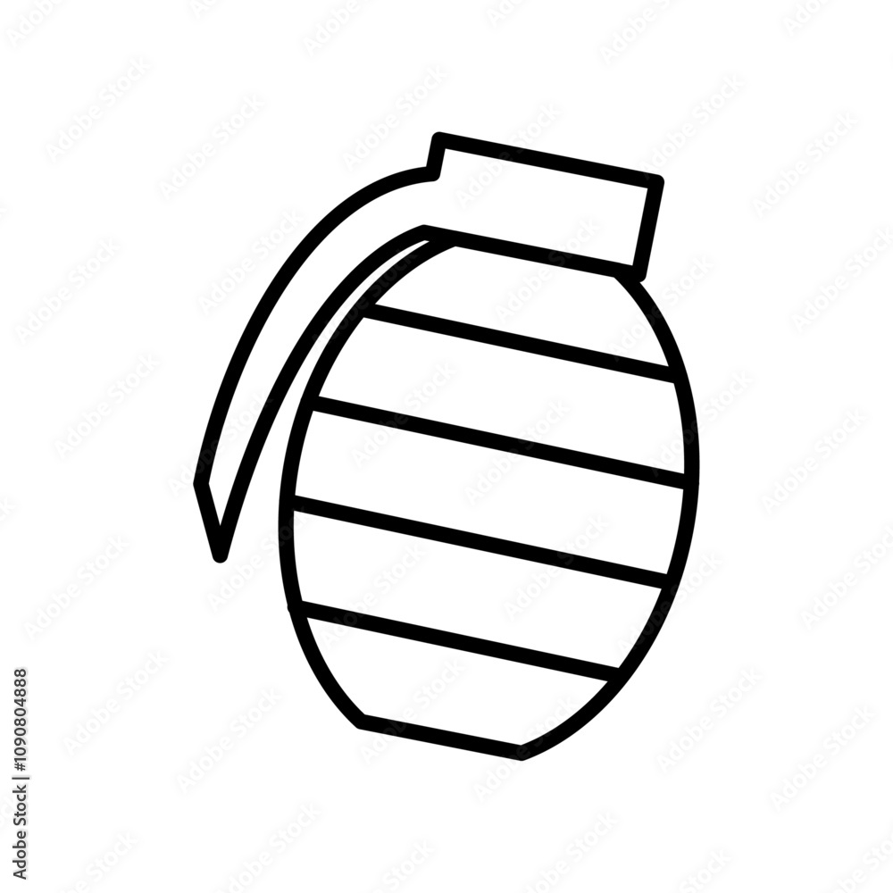 Poster hand grenade icon web design in vector