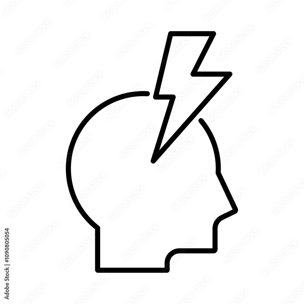 Poster Headache icon web design in vector