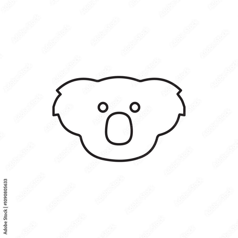 Poster koala head icon web design in vector
