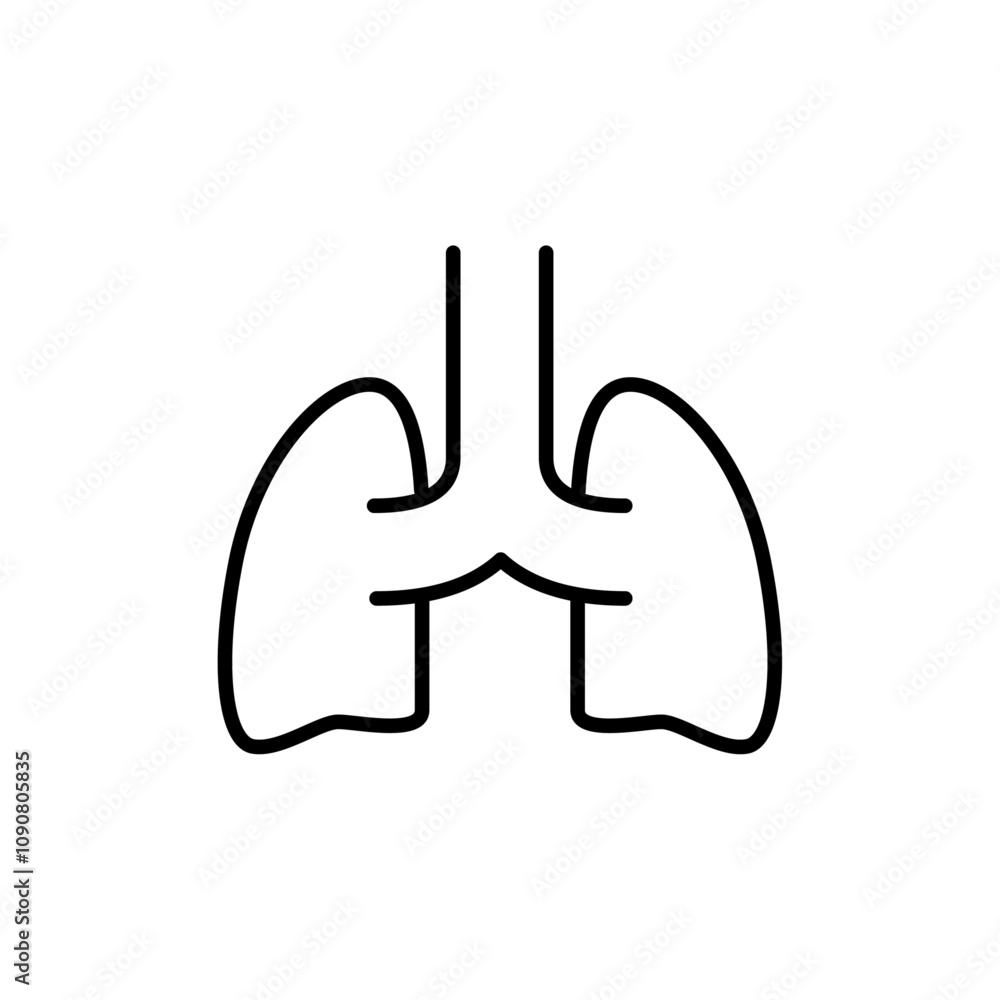 Aufkleber lung icon web design in vector