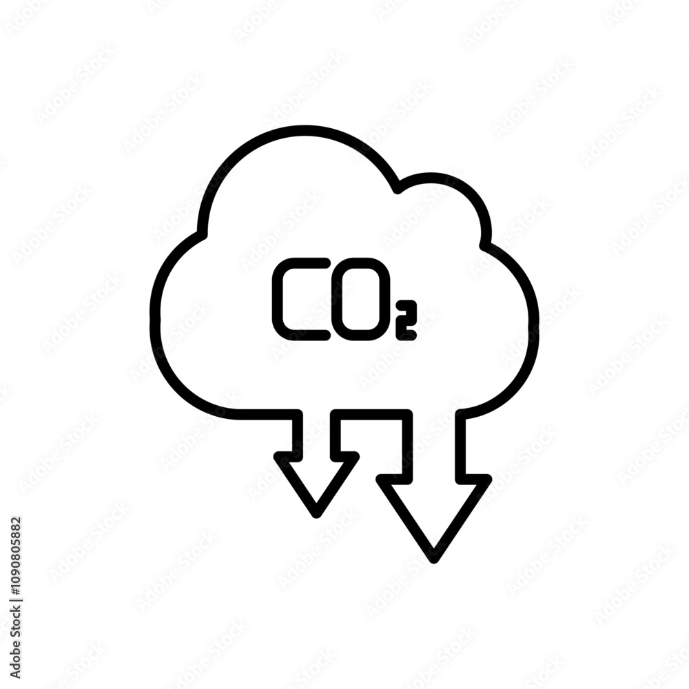 Poster Low carbon dioxide icon web design in vector