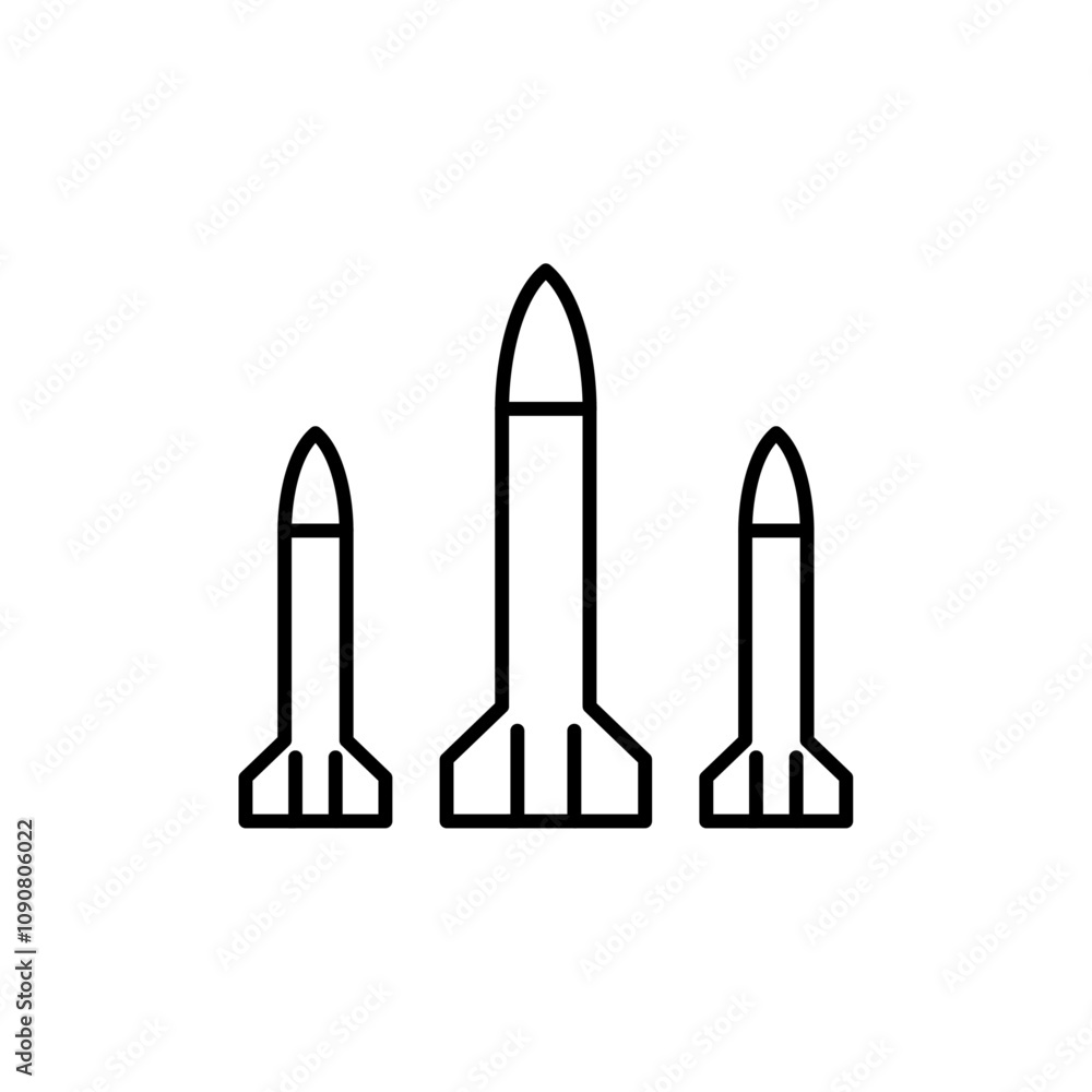 Poster Missile icon web design in vector