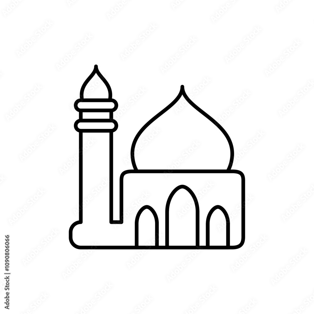 Poster Mosque icon web design in vector