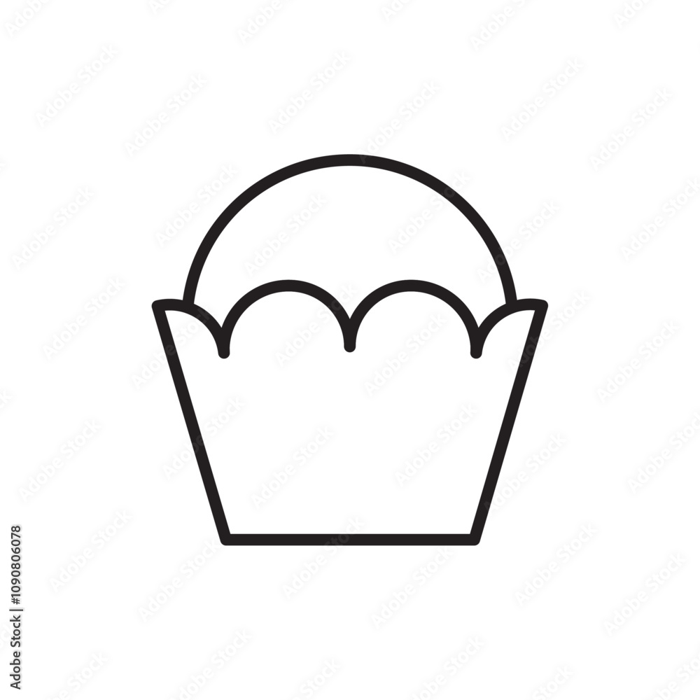 Poster Muffin icon web design in vector