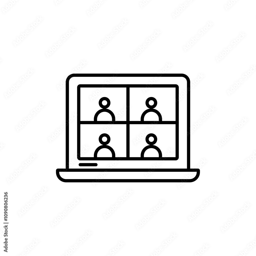 Poster online meeting icon web design in vector