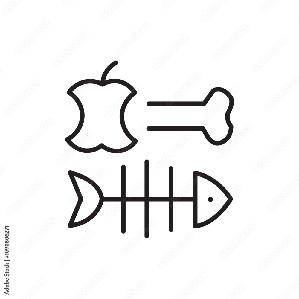 Poster organic waste icon web design in vector